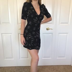 Reformation Cowgirl Patterned- Black// Mini Dress